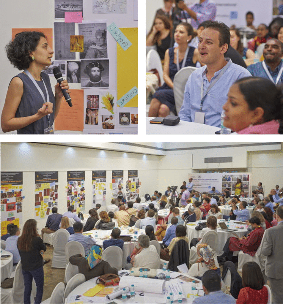 collage of images of people at a conference