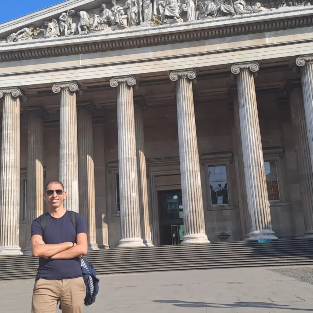 Aymen stood outside the British Museum