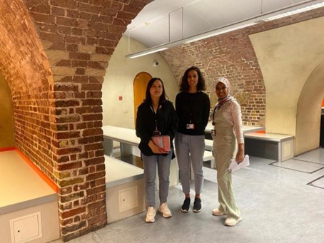 2023 ITP fellows (L-R) He Yulei, Kayla Annen, and Dina Gohar