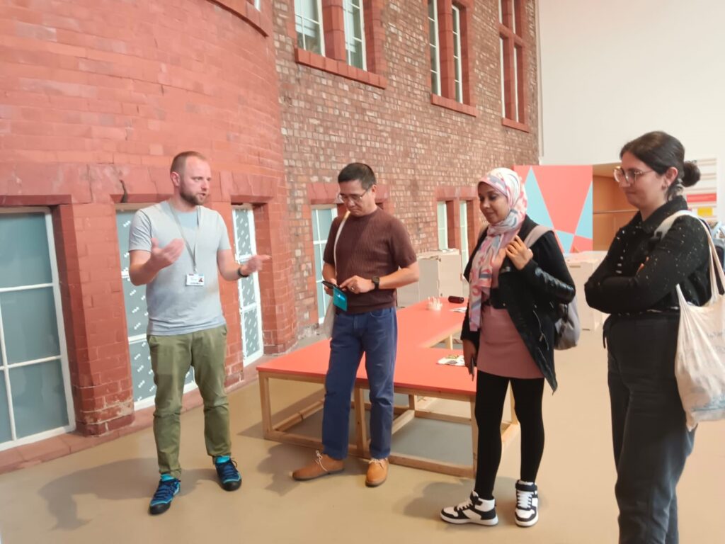 Ninh, Dina and Elif with Stephen Roper at the Whitworth.