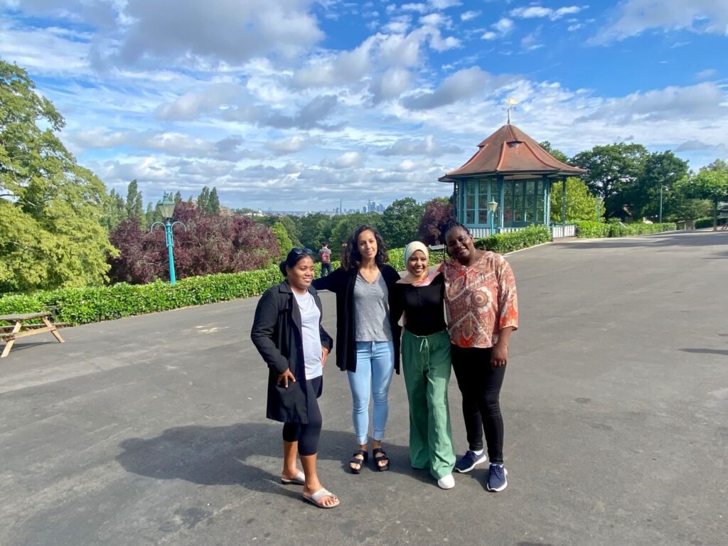 2023 ITP fellows (L-R) Kirikara, Kayla, Dina and Rodah at the Horniman Museum and Gardens