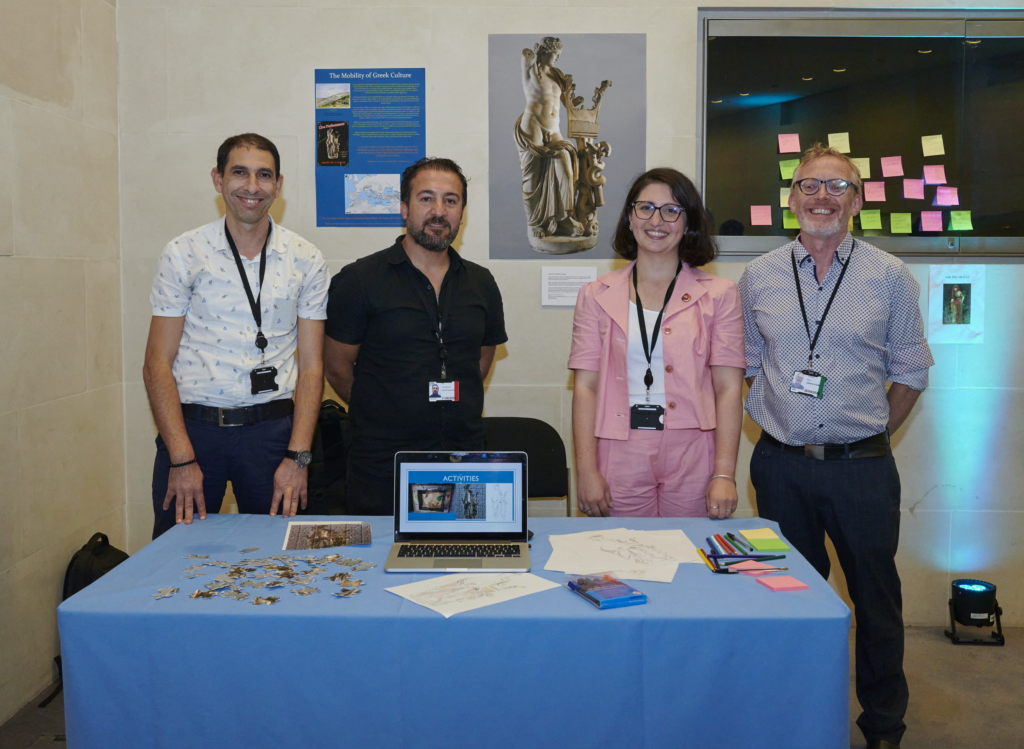 ITP fellows based in the Greece and Rome department stand for a group photo with their object in focus project