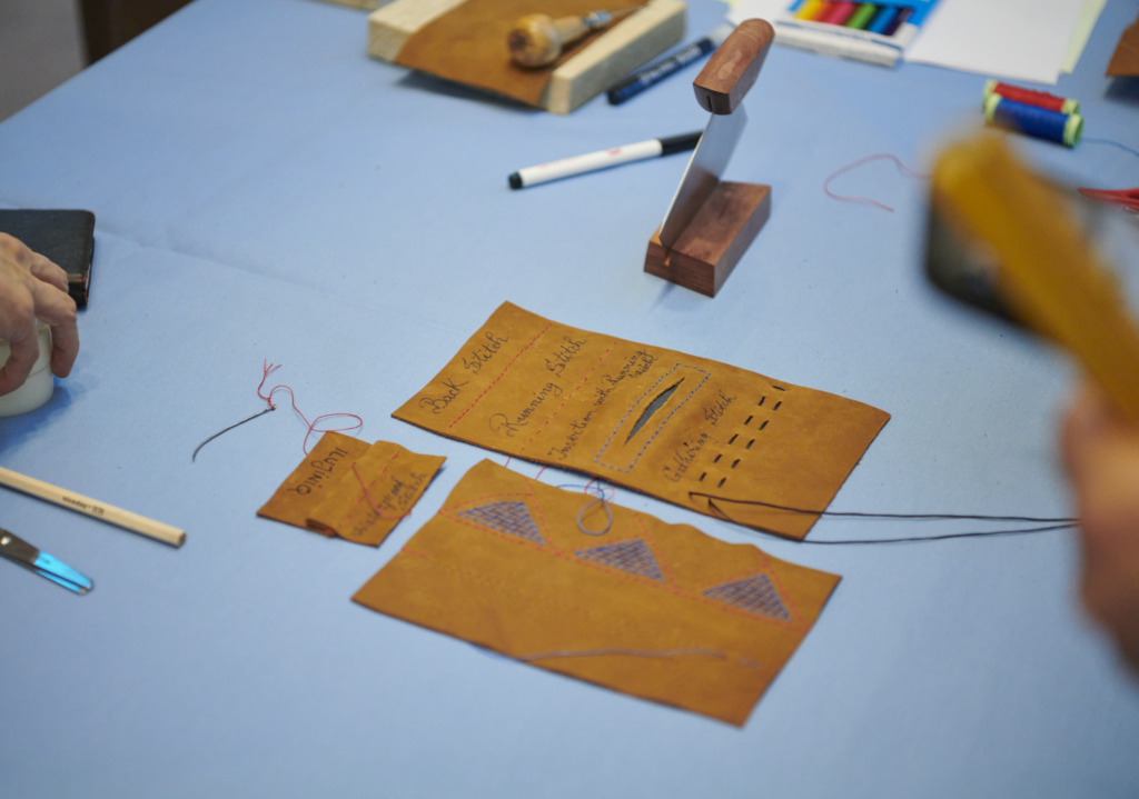 Leather materials for an object in focus display