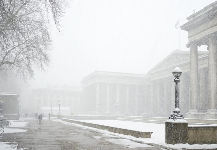 The British Museum in the snow