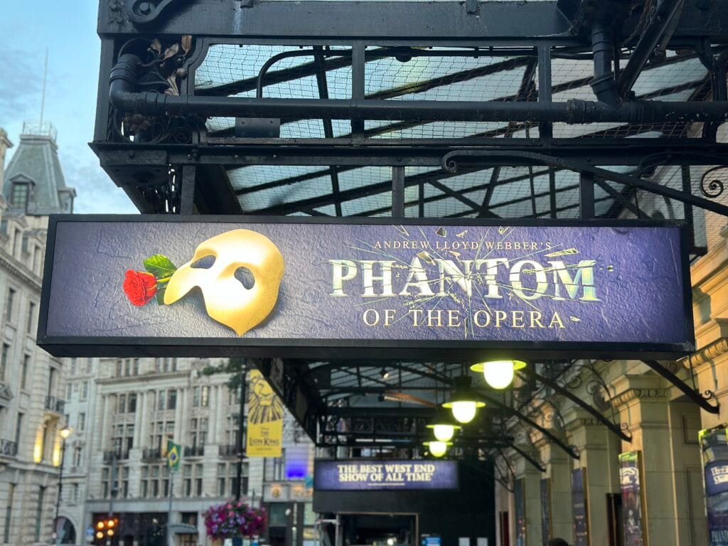 Photograph of the Phantom of the Opera poster.