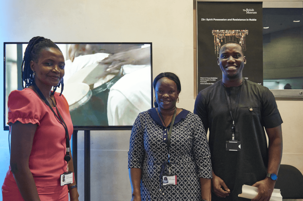 Object in focus group standing with their project